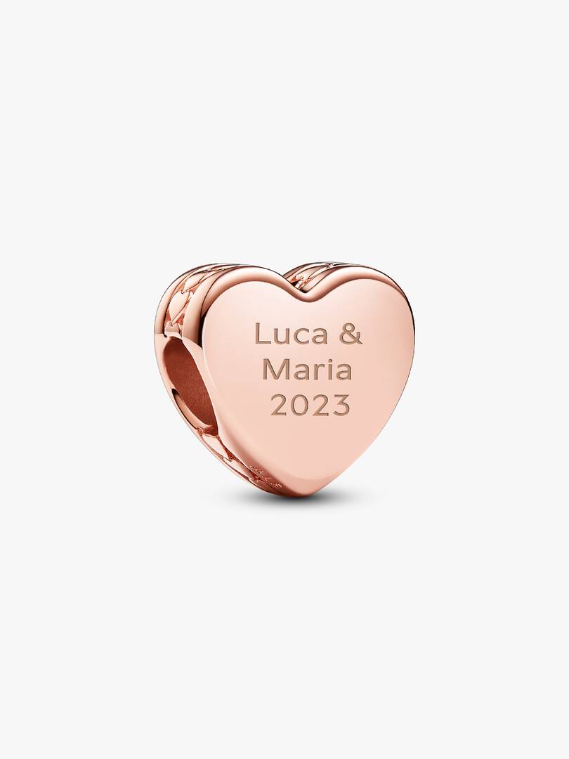 Engravable Heart Charm 14k rose gold plating
