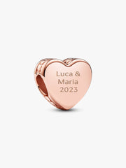 Engravable Heart Charm 14k rose gold plating