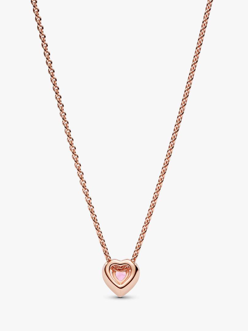 Pink Heart Collier Necklace 14k rose gold plating
