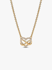 Sparkling Infinity Heart Collier Necklace 14k gold plating