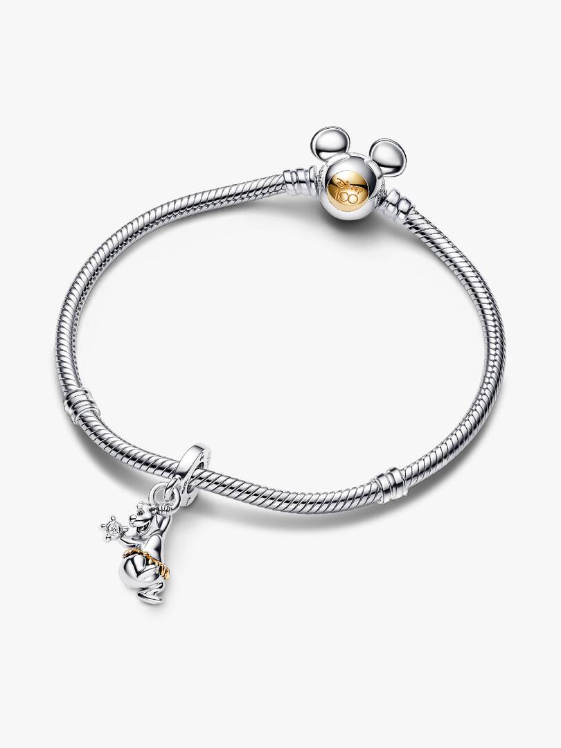 FINAL SALE - Disney 100th Anniversary Baloo Lab-grown Diamond Dangle Charm 0.009 ct TW, 14k gold, Sterling silver