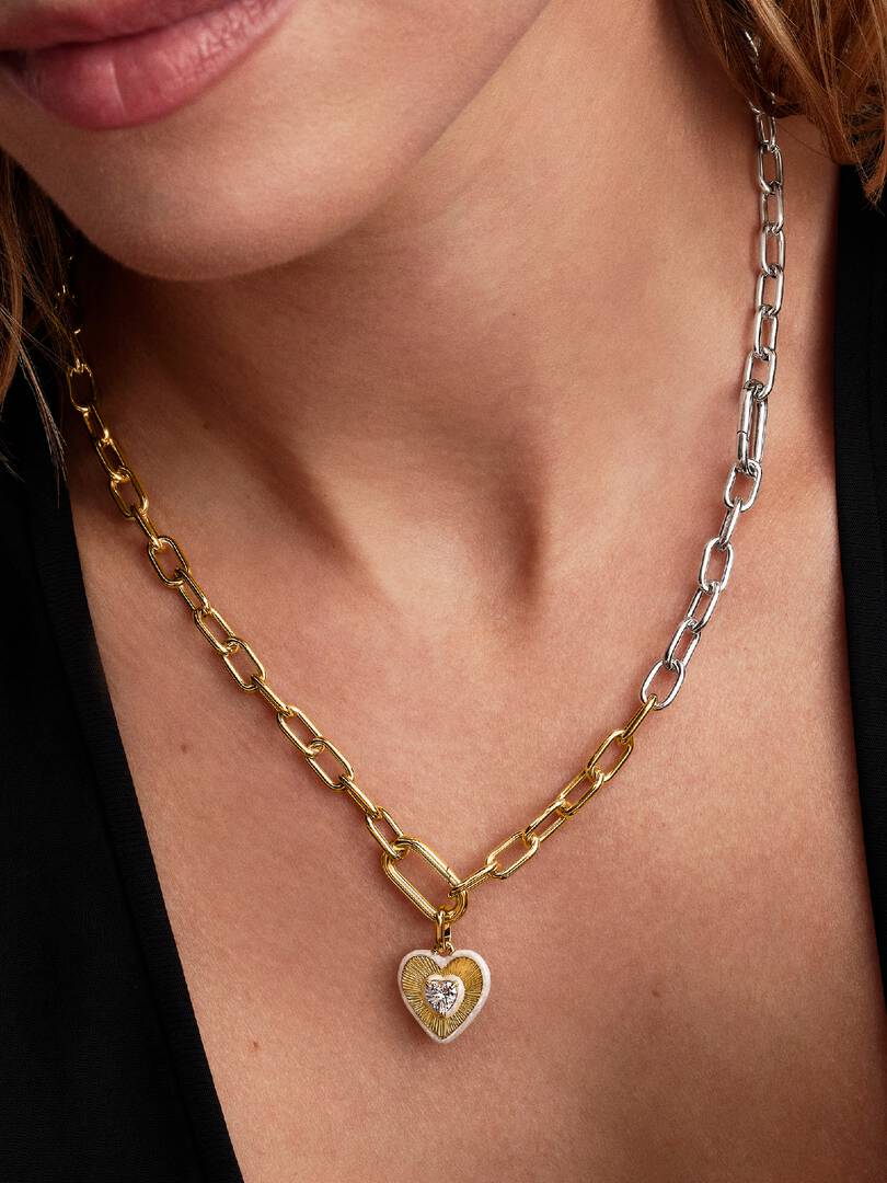Two-tone Link Chain Necklace Sterling silver, 14k gold plating