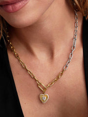 Two-tone Link Chain Necklace Sterling silver, 14k gold plating