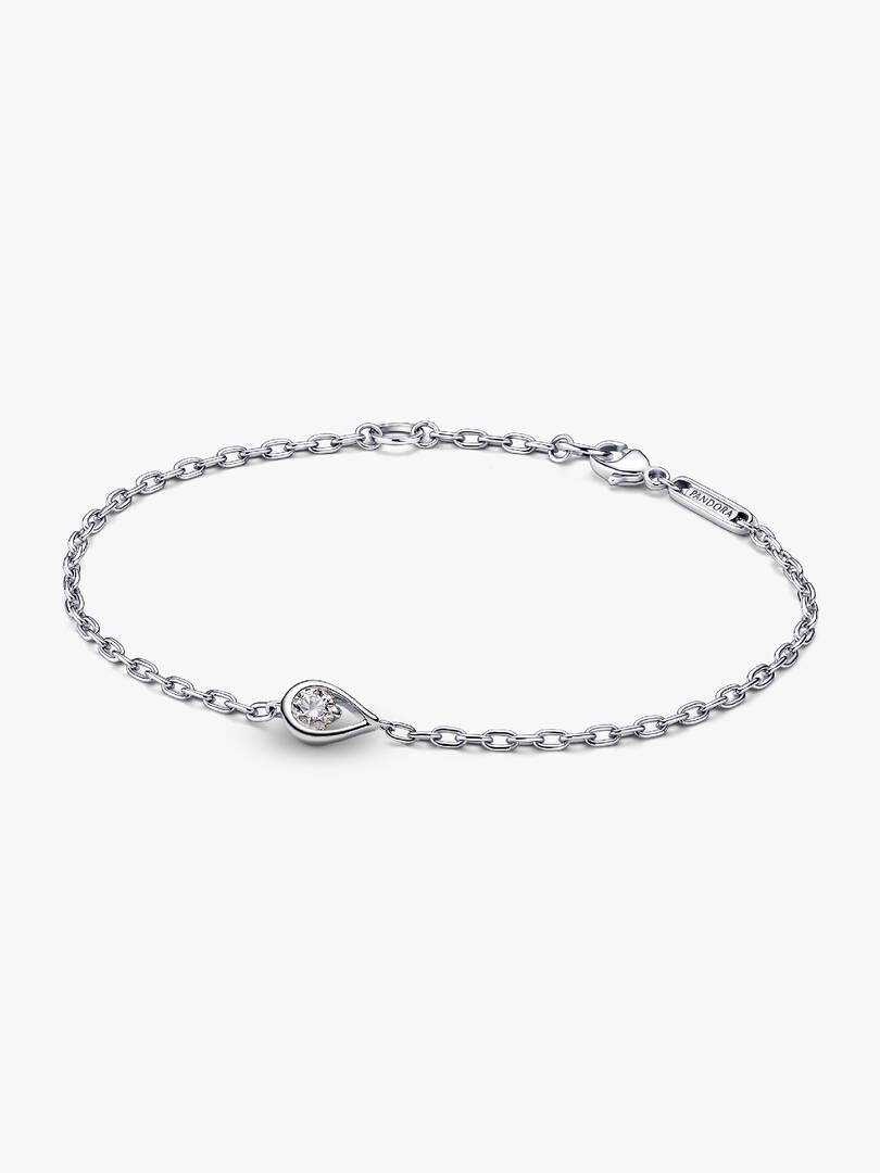 FINAL SALE - Pandora Infinite Sterling Silver Lab-grown Diamond Chain Bracelet 0.15 ct TW, Sterling silver