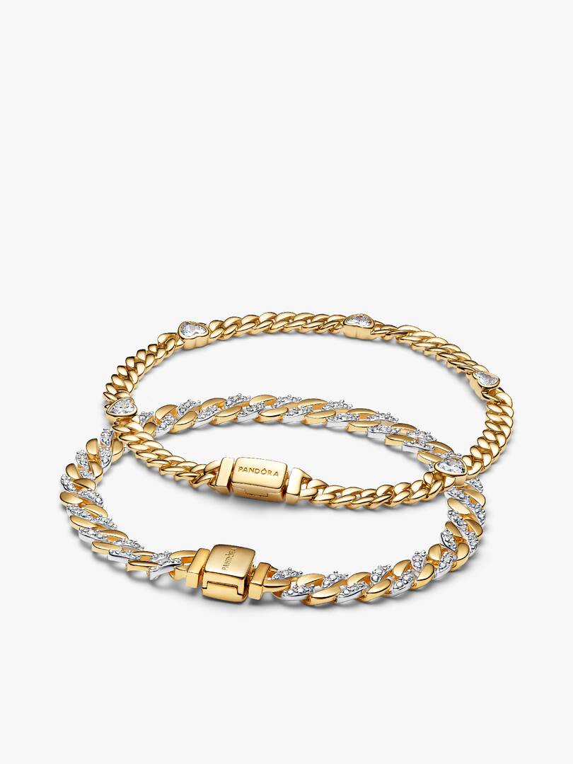 His and Hers Cuban Chain Bracelet Set 2 Quantity
