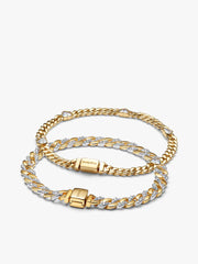 His and Hers Cuban Chain Bracelet Set 2 Quantity