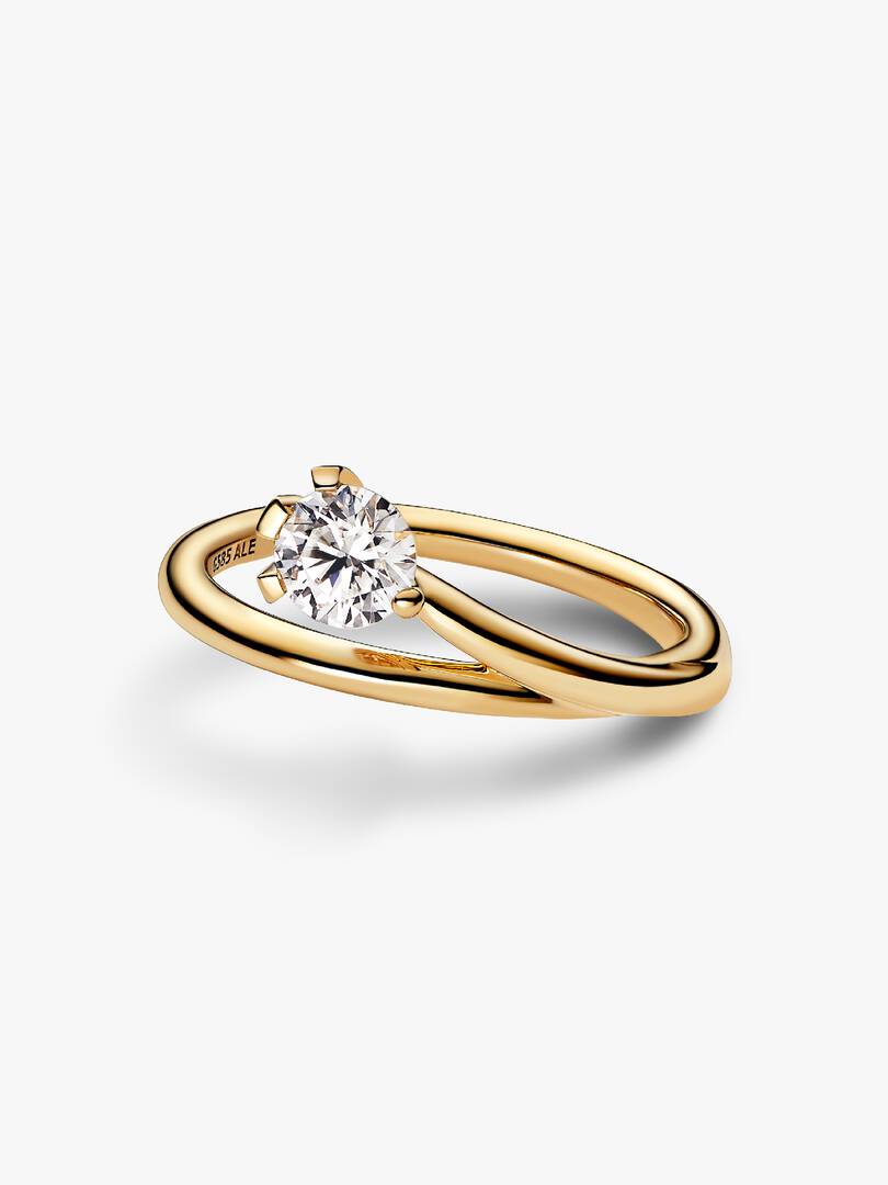 FINAL SALE - Pandora Nova 14k Gold Lab-grown Diamond Asymmetric Ring 0.50 ct TW, 14k gold