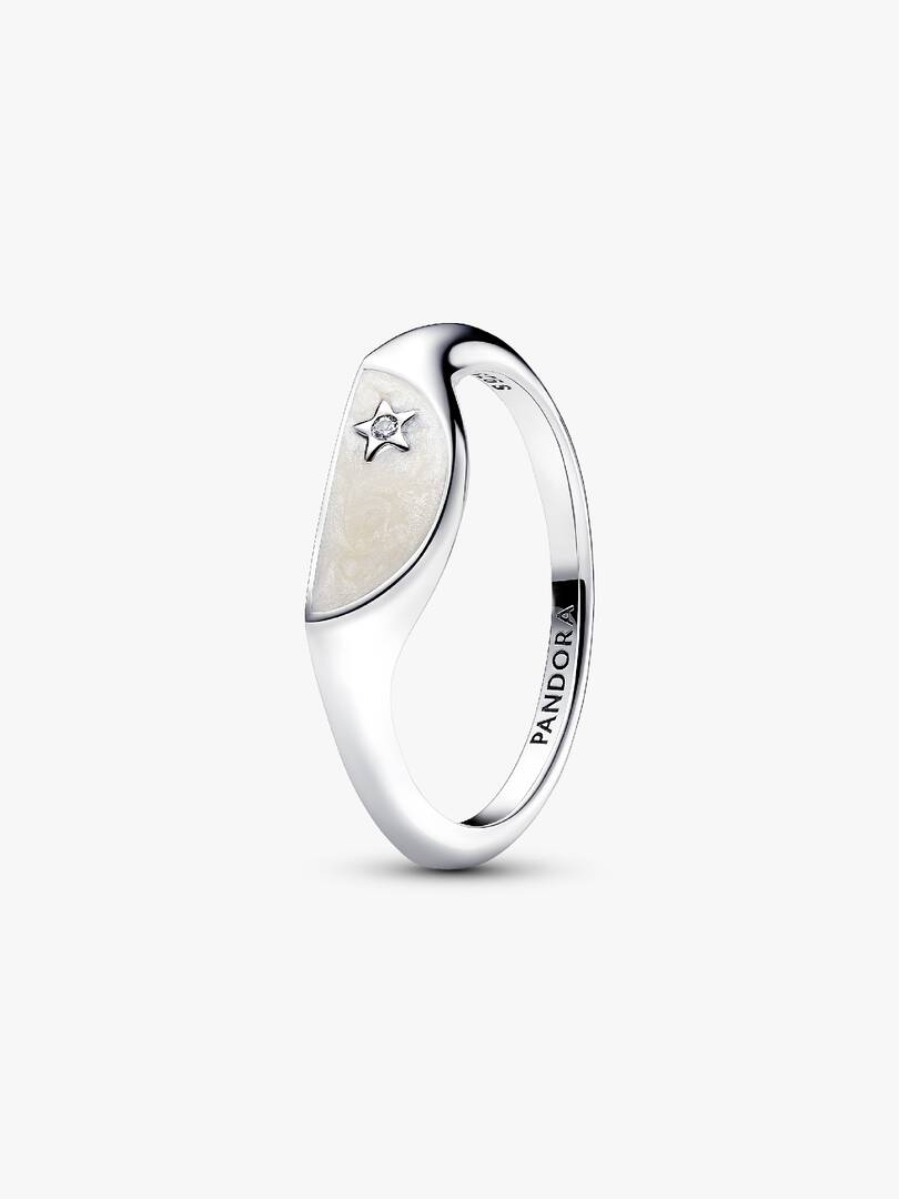 Pandora ME Halved Enamel Signet Ring Sterling silver