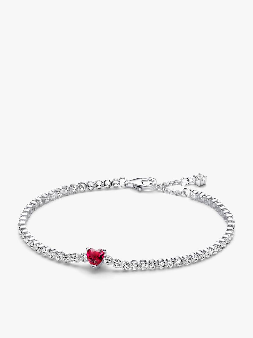 Red Sparkling Heart Tennis Jewelry Set 4 Quantity