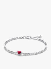 Red Sparkling Heart Tennis Jewelry Set 4 Quantity