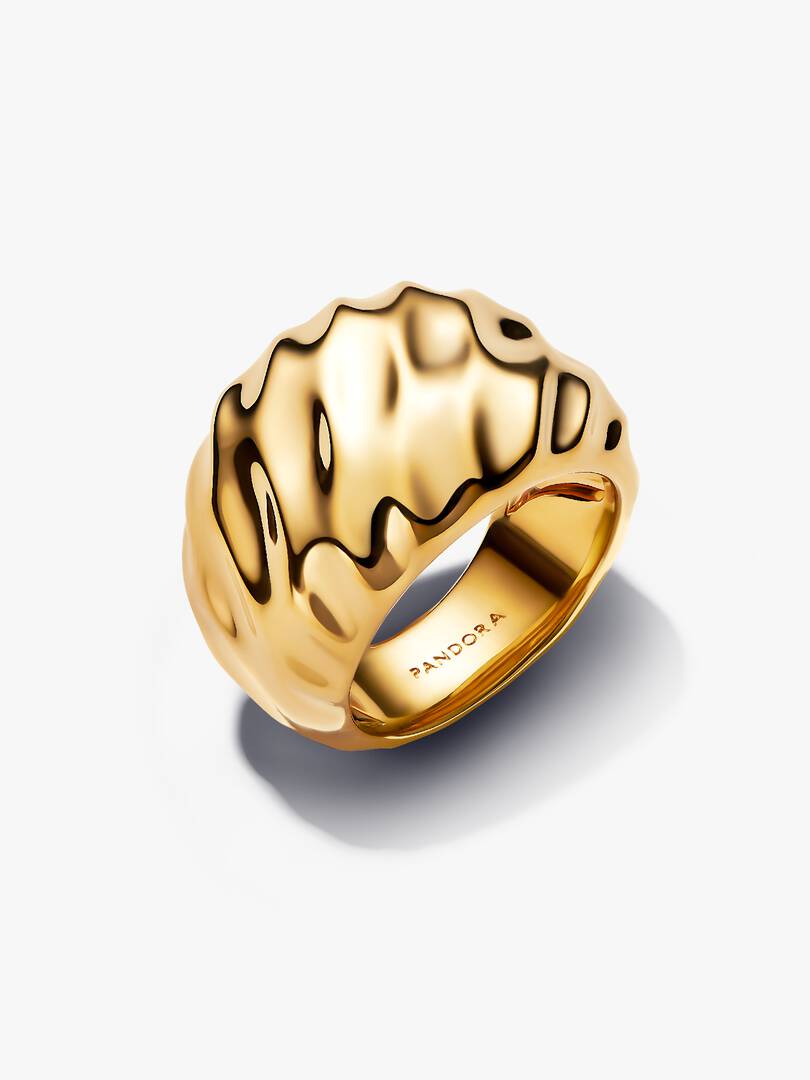 Rippled Statement Ring 14k gold plating