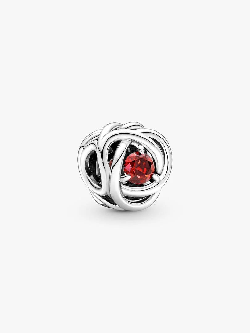 July True Red Eternity Circle Charm Sterling silver