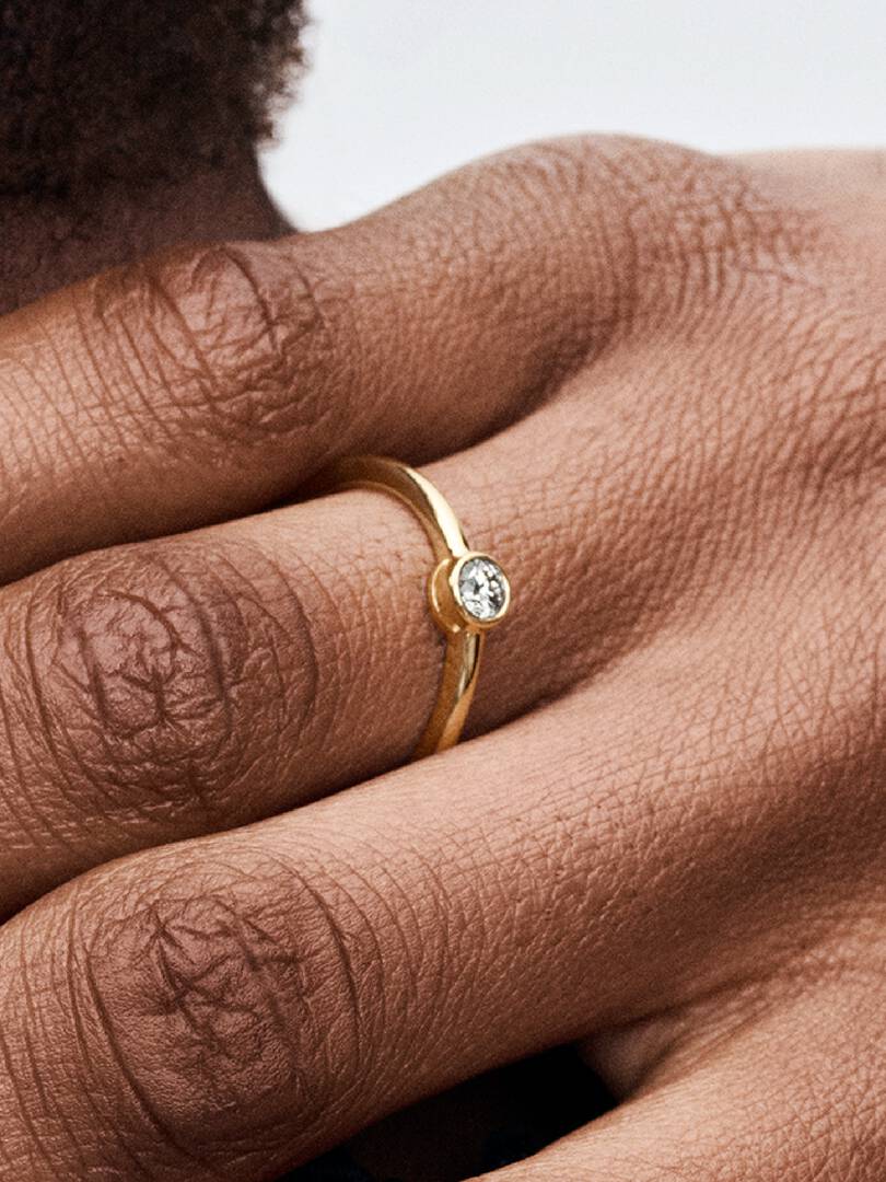 Pandora Era Bezel 14k Gold Lab-grown Diamond Ring 0.15 ct TW, 14k gold