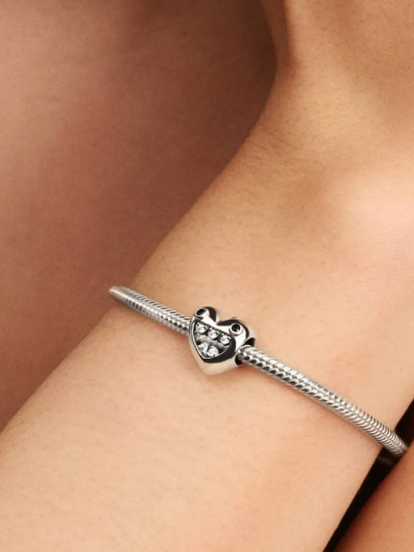 Mom's Little Monsters Heart Charm Sterling silver