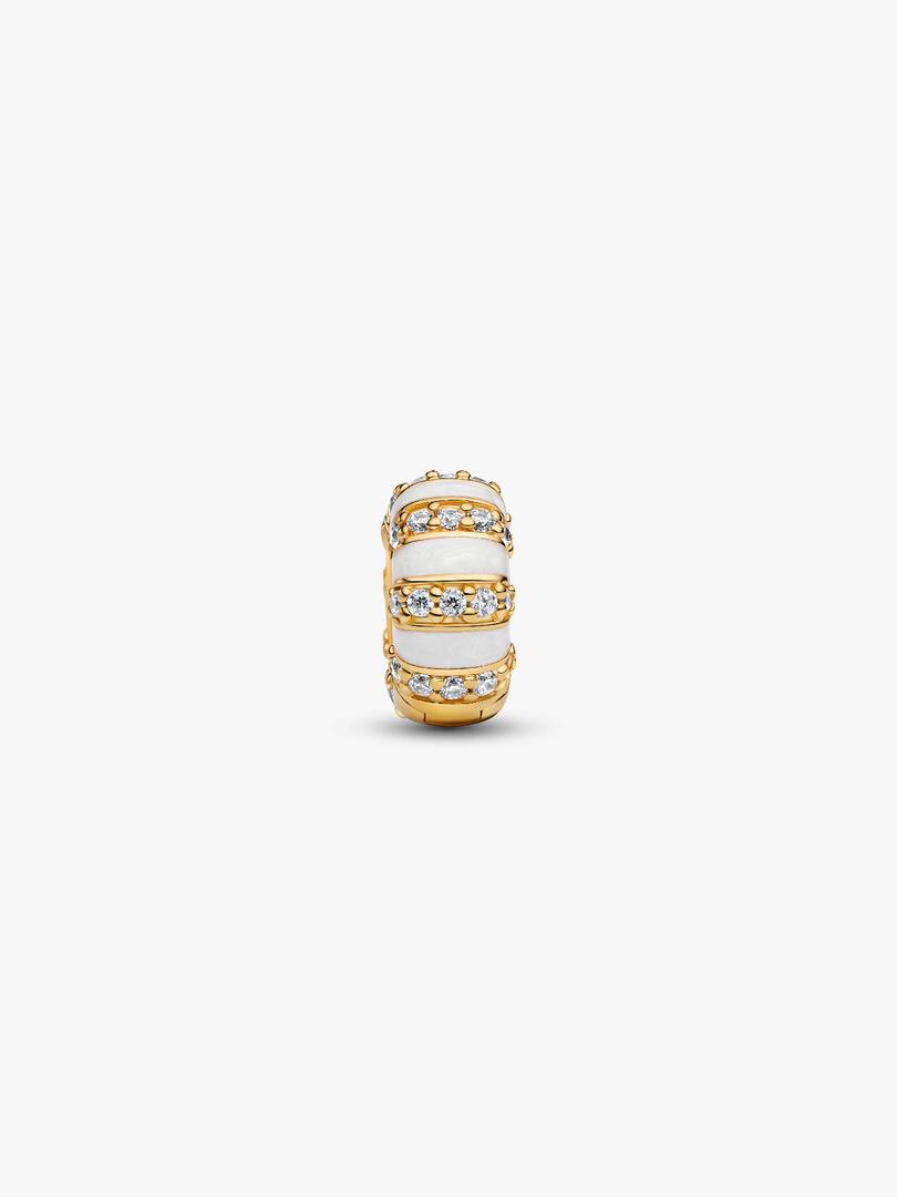 Stones & Enamel Clip Charm 14k gold plating
