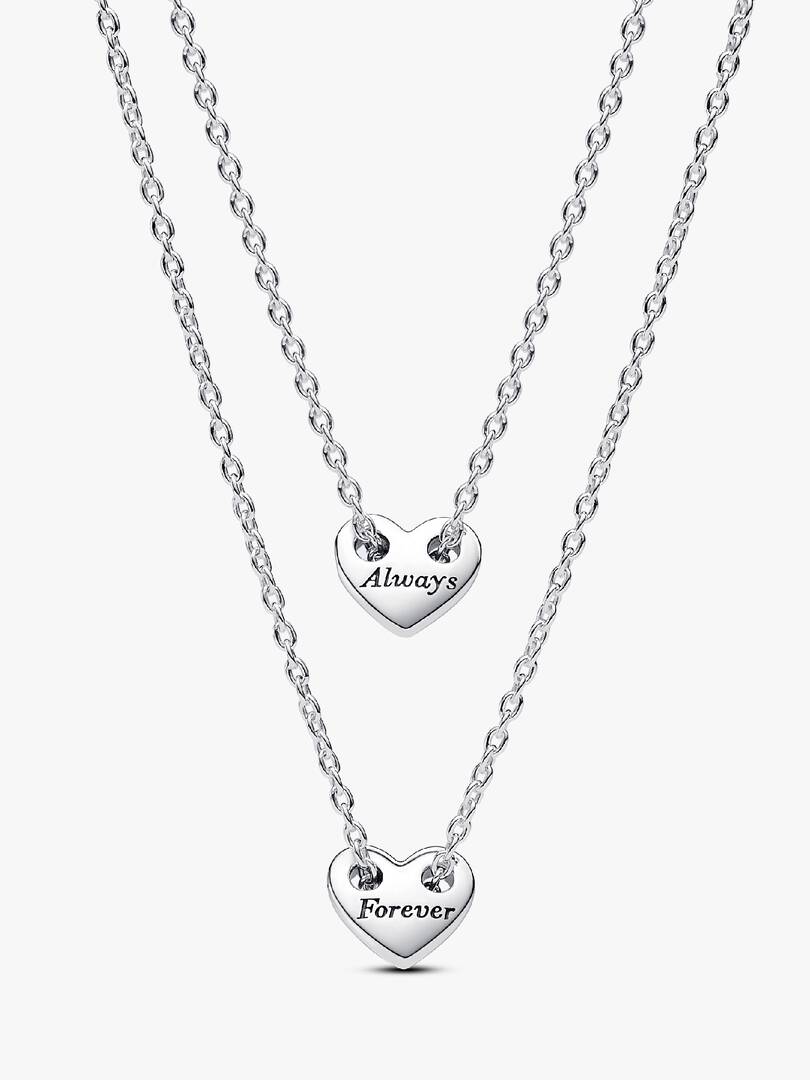 FINAL SALE - Forever & Always Splittable Heart Collier Necklaces Sterling silver