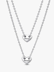 FINAL SALE - Forever & Always Splittable Heart Collier Necklaces Sterling silver