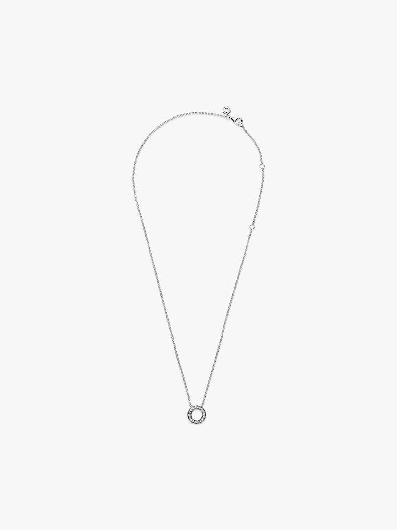 Pandora Logo Pavé Circle Collier Necklace Sterling silver