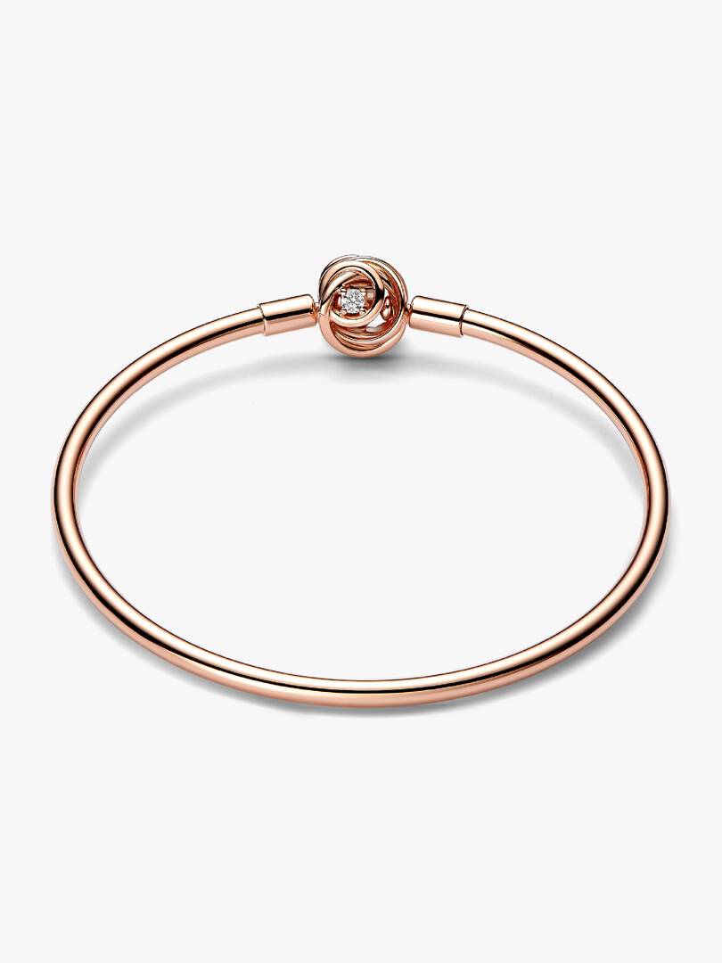 FINAL SALE - Pandora Moments Encircled Clasp Bangle 14k rose gold plating