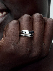 Organically Shaped Stacking Rings Sterling silver