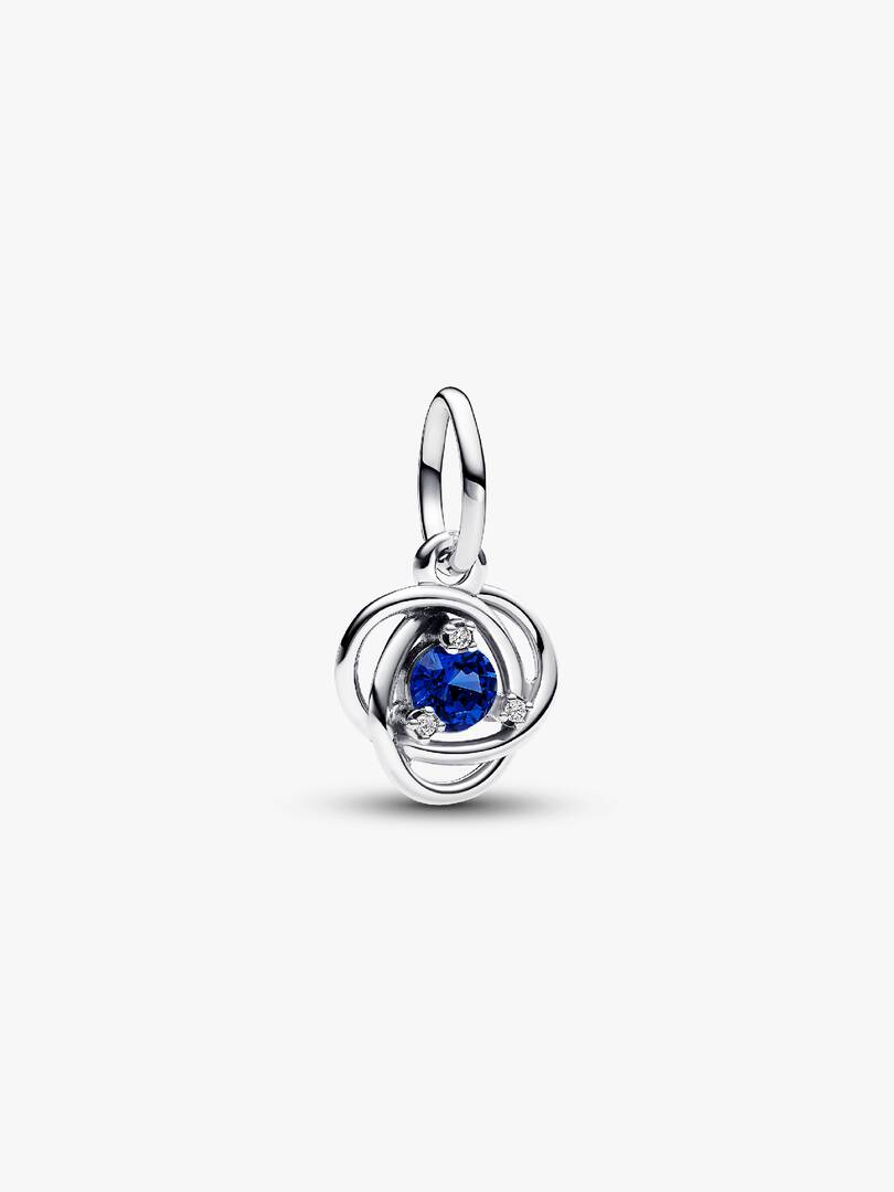 FINAL SALE - Blue Eternity Circle Dangle Charm Sterling silver