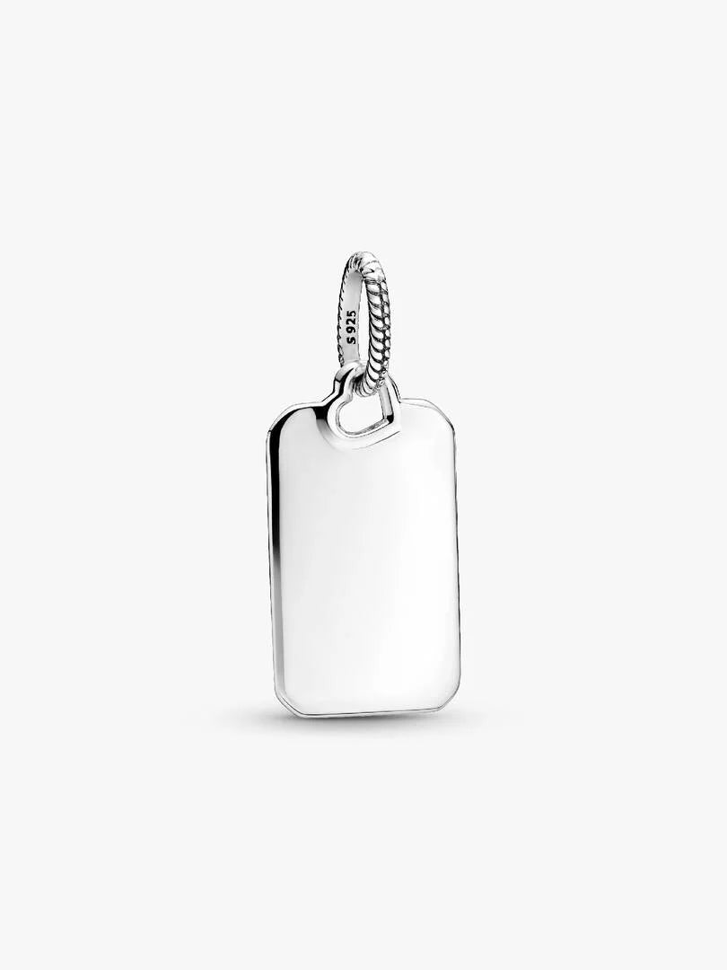 Engravable Rectangle Tag Pendant Sterling silver