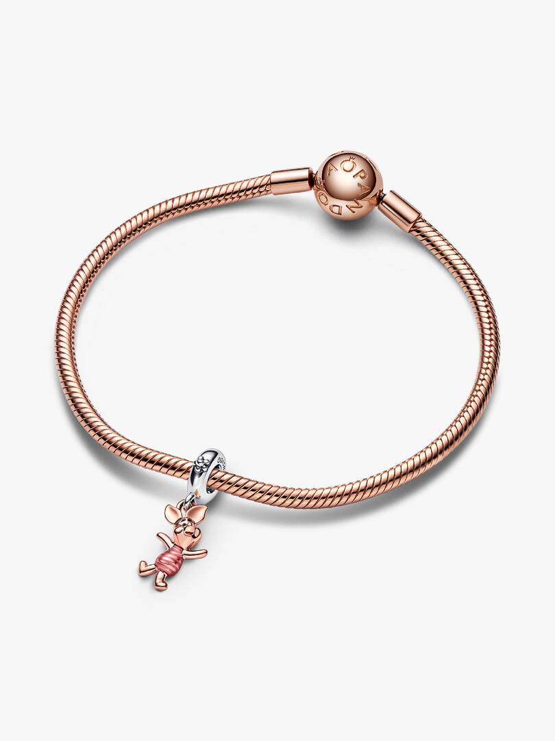Disney Winnie the Pooh Piglet Dangle Charm Sterling silver, 14k rose gold plating