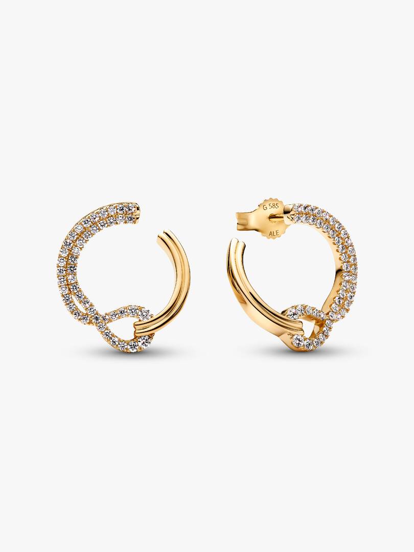 Pandora Infinite Lab-grown Diamond Pavé Open Circle Stud Earrings 0.54 ct TW, 14k gold