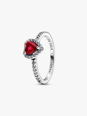 Elevated Red Heart Ring Sterling silver