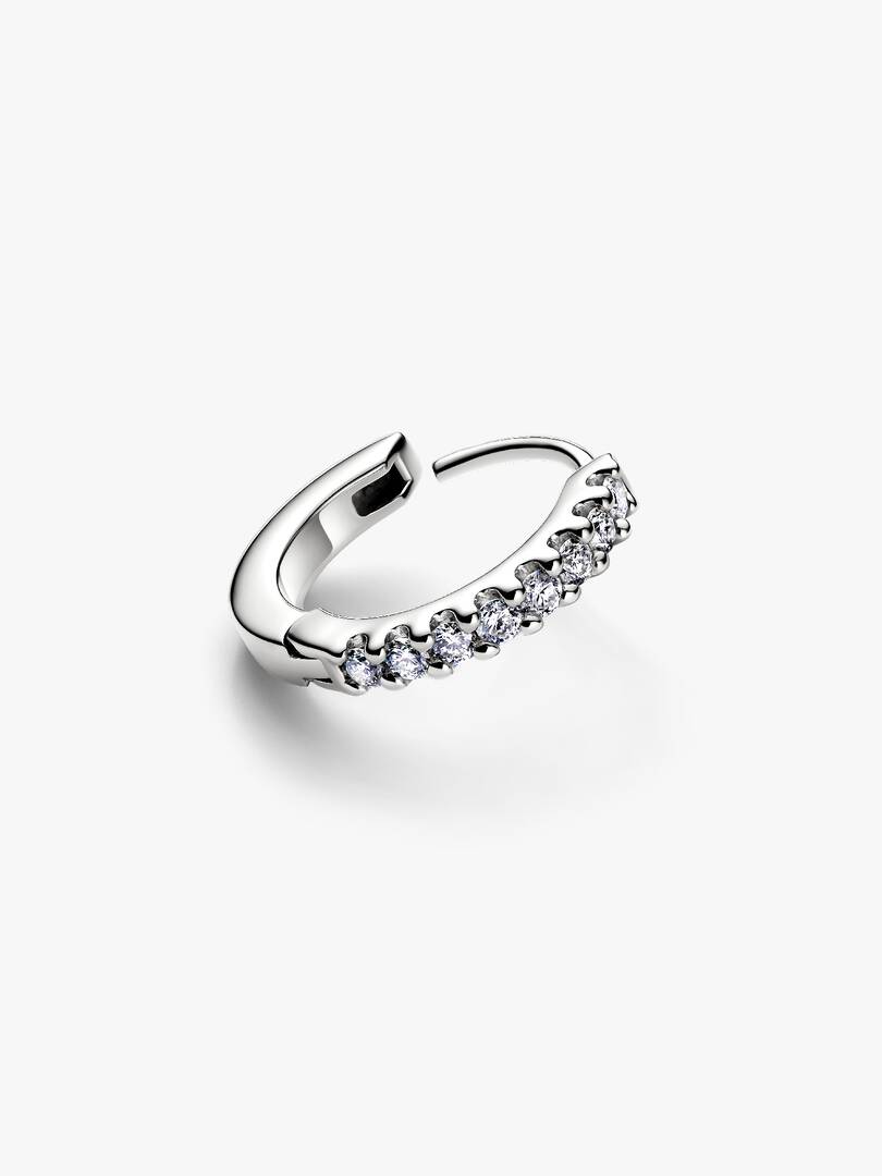 Pandora Era Lab-Grown Diamond Pavé Hoop Earrings 0.12 ct TW, 14k white gold