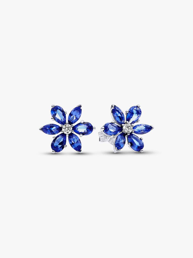 Sparkling Blue Herbarium Cluster Stud Earrings Sterling silver